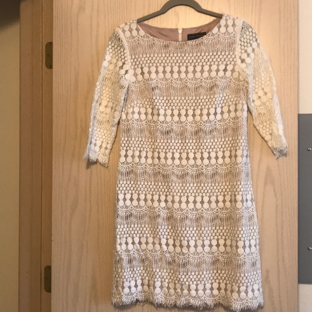 Ivory Lace 3/4 Sleeve Dress